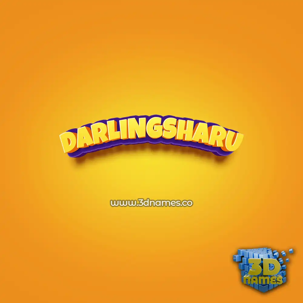 darlingsharu in Orange Toon style - 3D name wallpaper