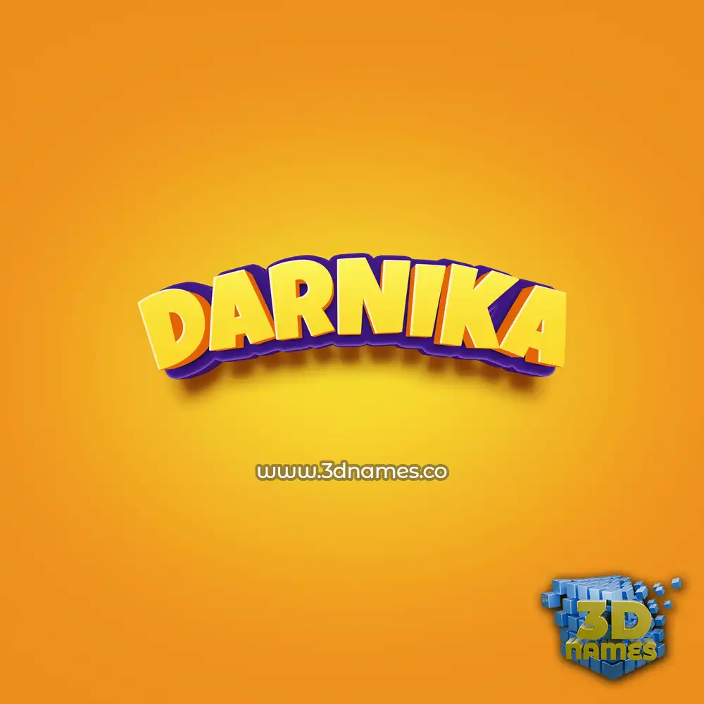 darnika in Orange Toon style - 3D name wallpaper