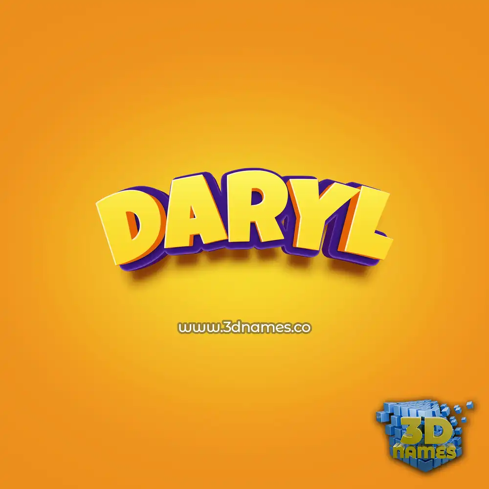 daryl in Orange Toon style - 3D name wallpaper