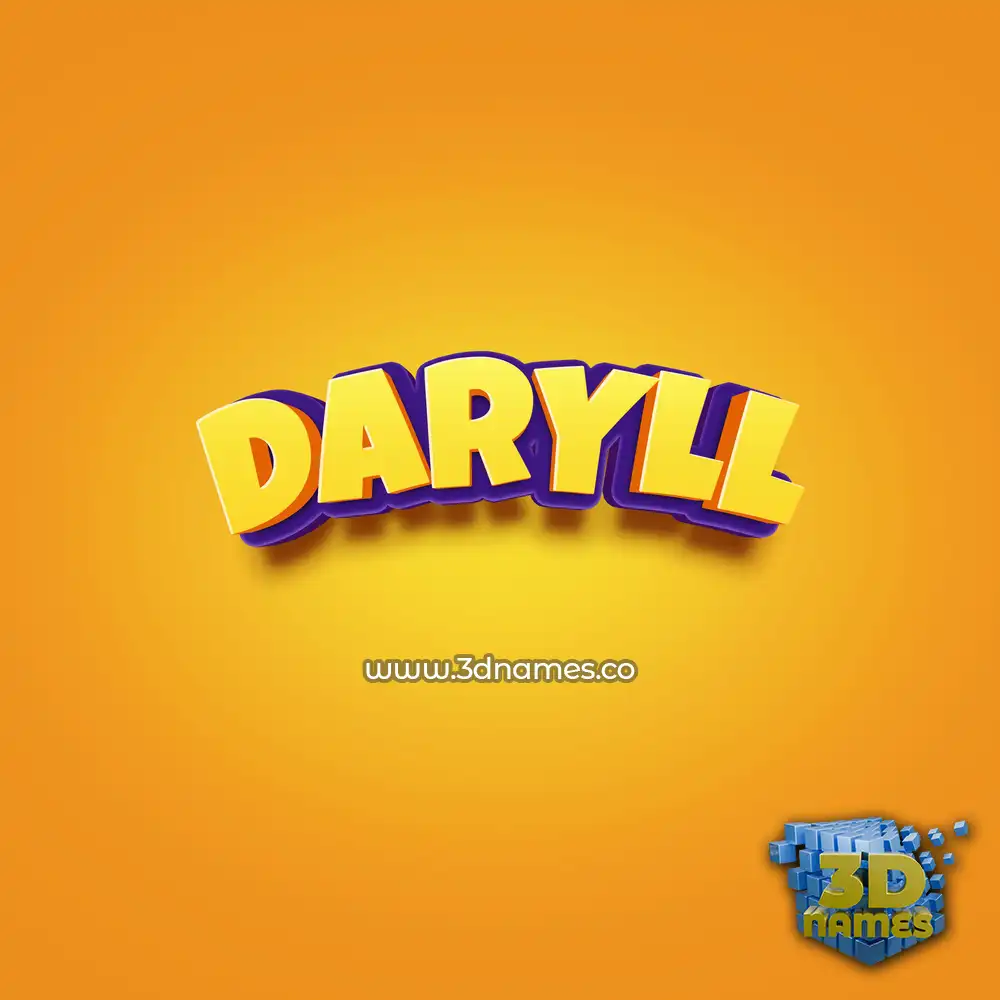 daryll in Orange Toon style - 3D name wallpaper