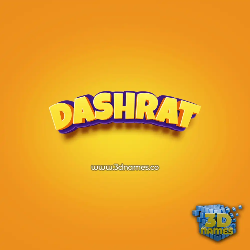 dashrat in Orange Toon style - 3D name wallpaper