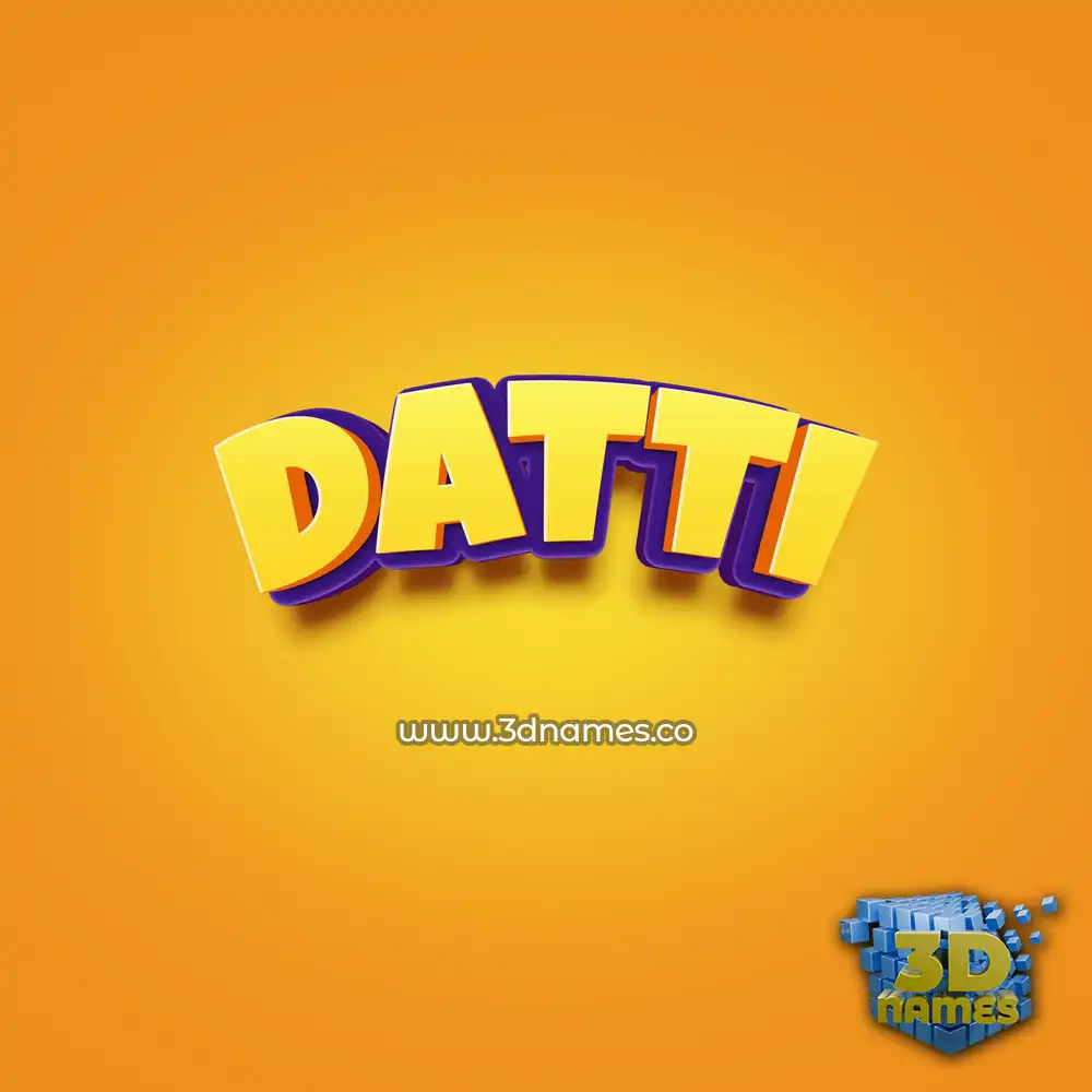 datti in Orange Toon style - 3D name wallpaper