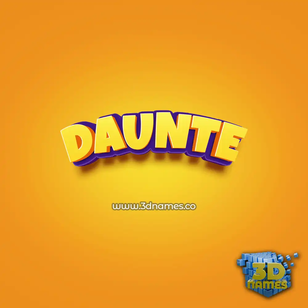daunte in Orange Toon style - 3D name wallpaper