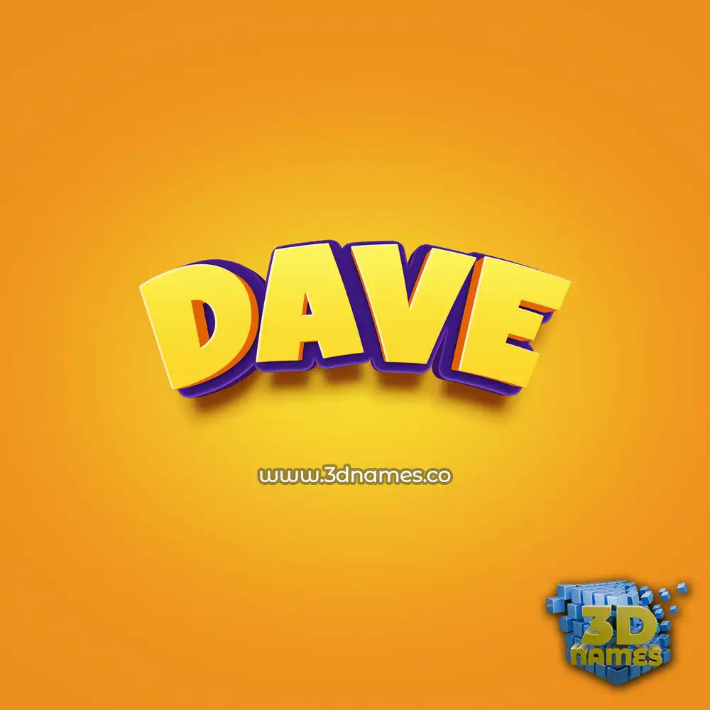 dave in Orange Toon style - 3D name wallpaper