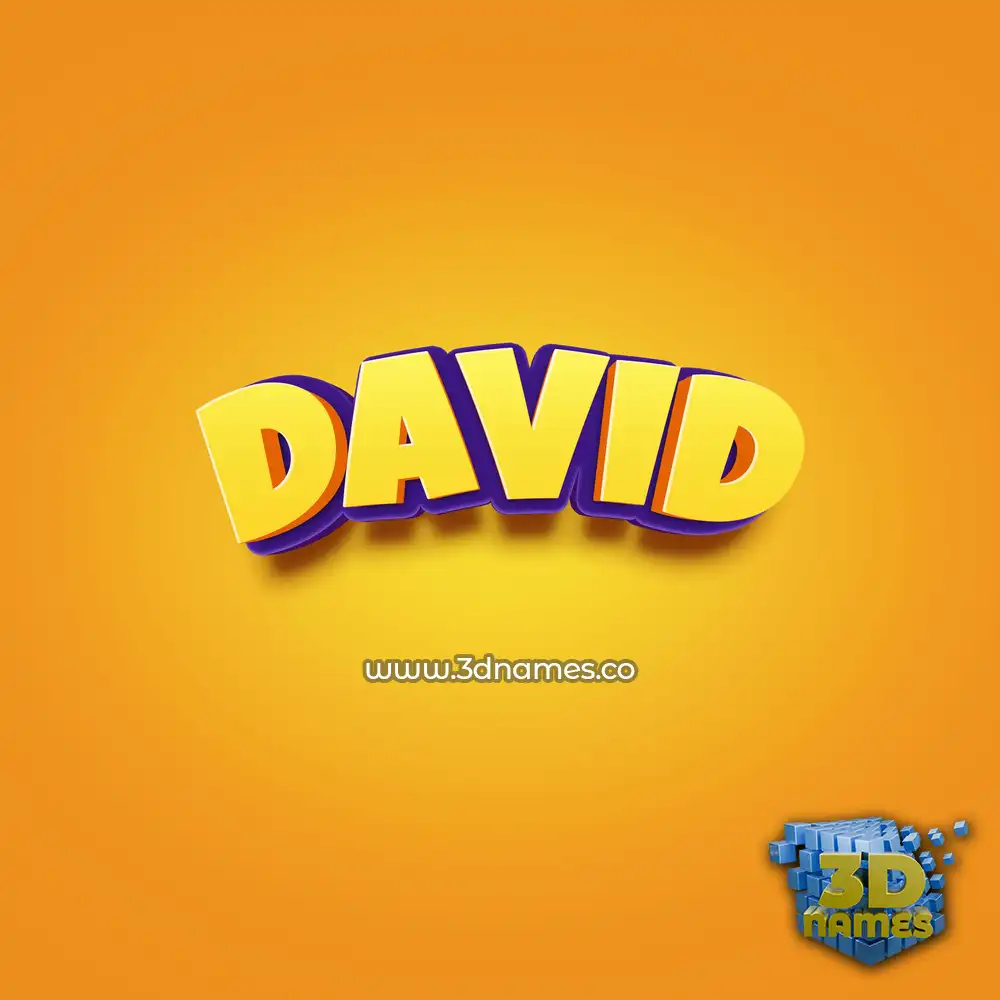 david in Orange Toon style - 3D name wallpaper