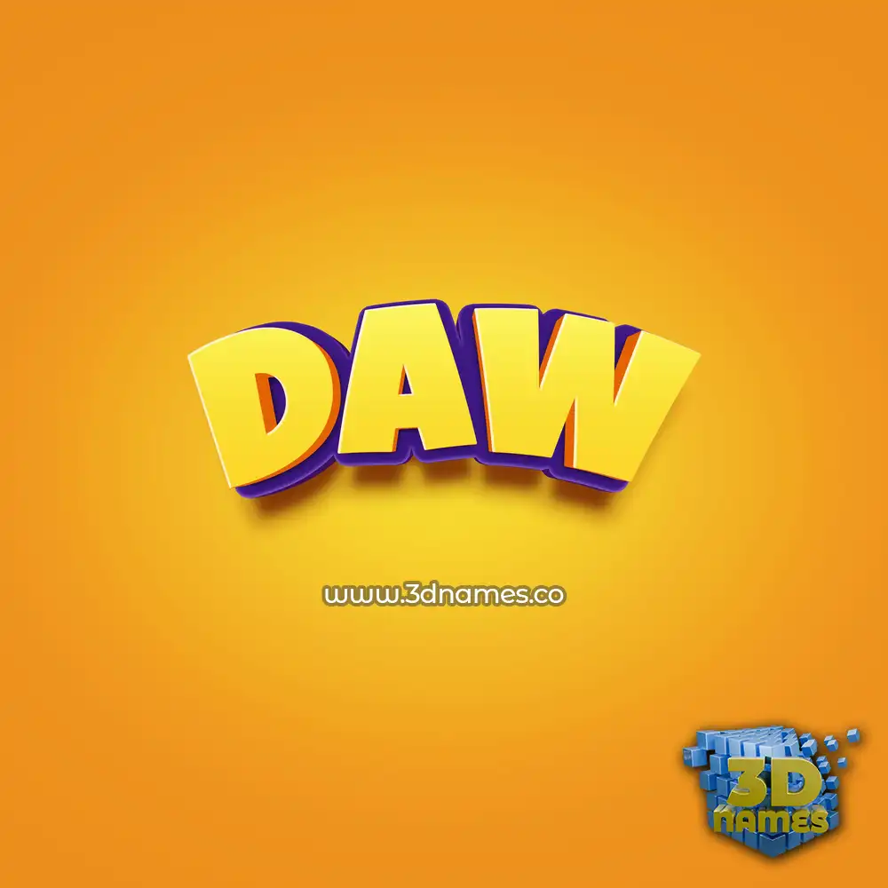 daw in Orange Toon style - 3D name wallpaper