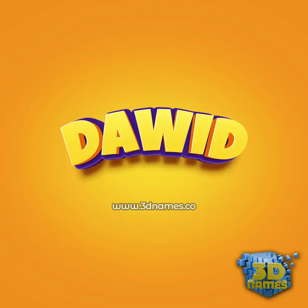 dawid in Orange Toon style - 3D name wallpaper