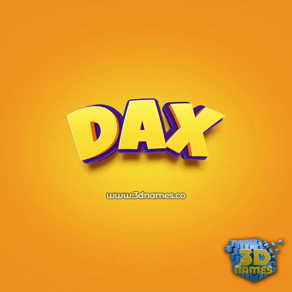 dax in Orange Toon style - 3D name wallpaper