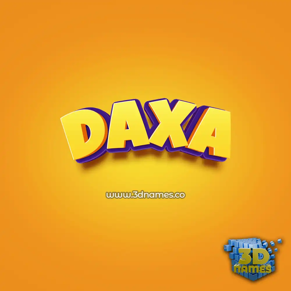 daxa in Orange Toon style - 3D name wallpaper