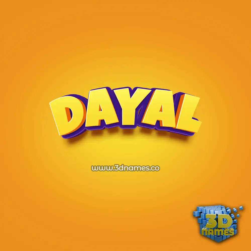 dayal in Orange Toon style - 3D name wallpaper