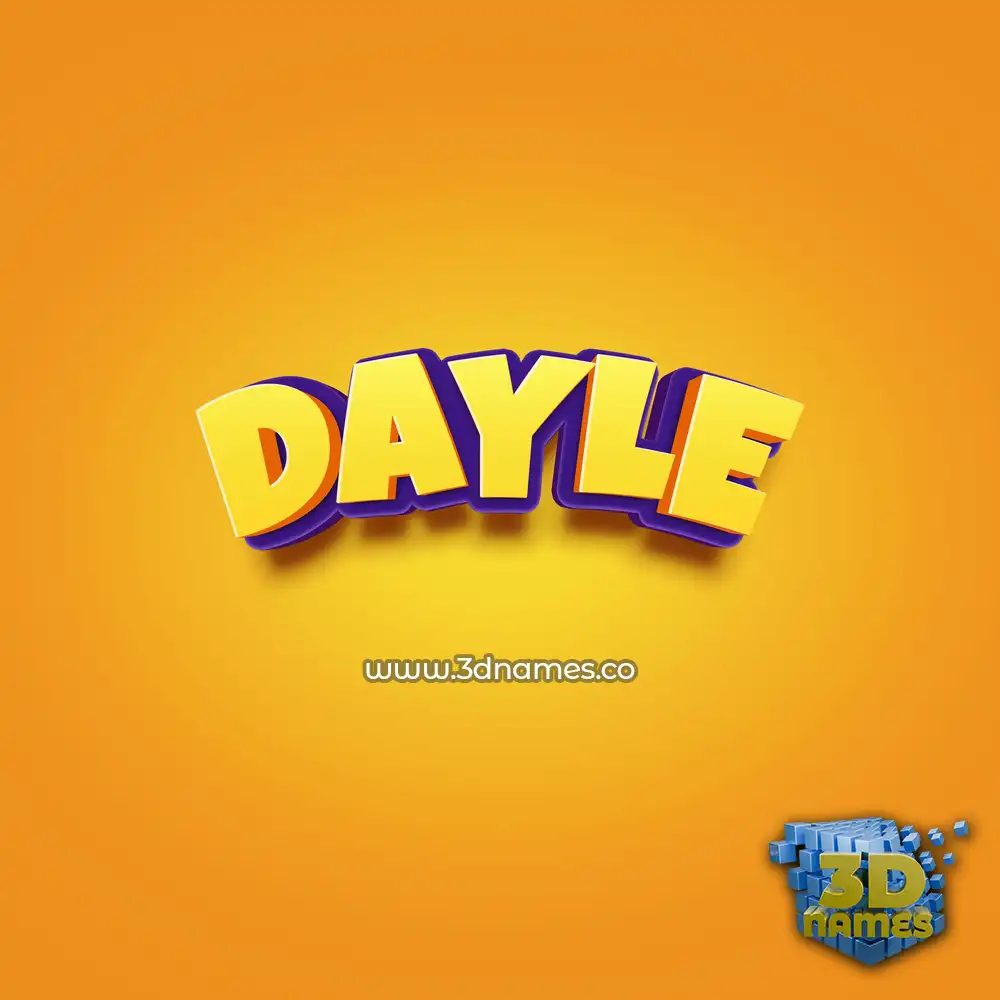 dayle in Orange Toon style - 3D name wallpaper