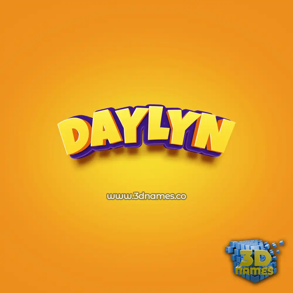 daylyn in Orange Toon style - 3D name wallpaper