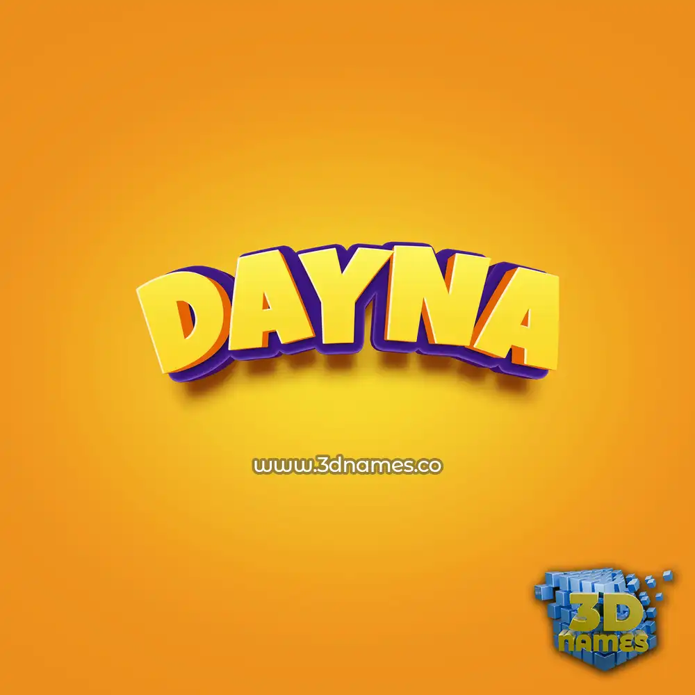 dayna in Orange Toon style - 3D name wallpaper