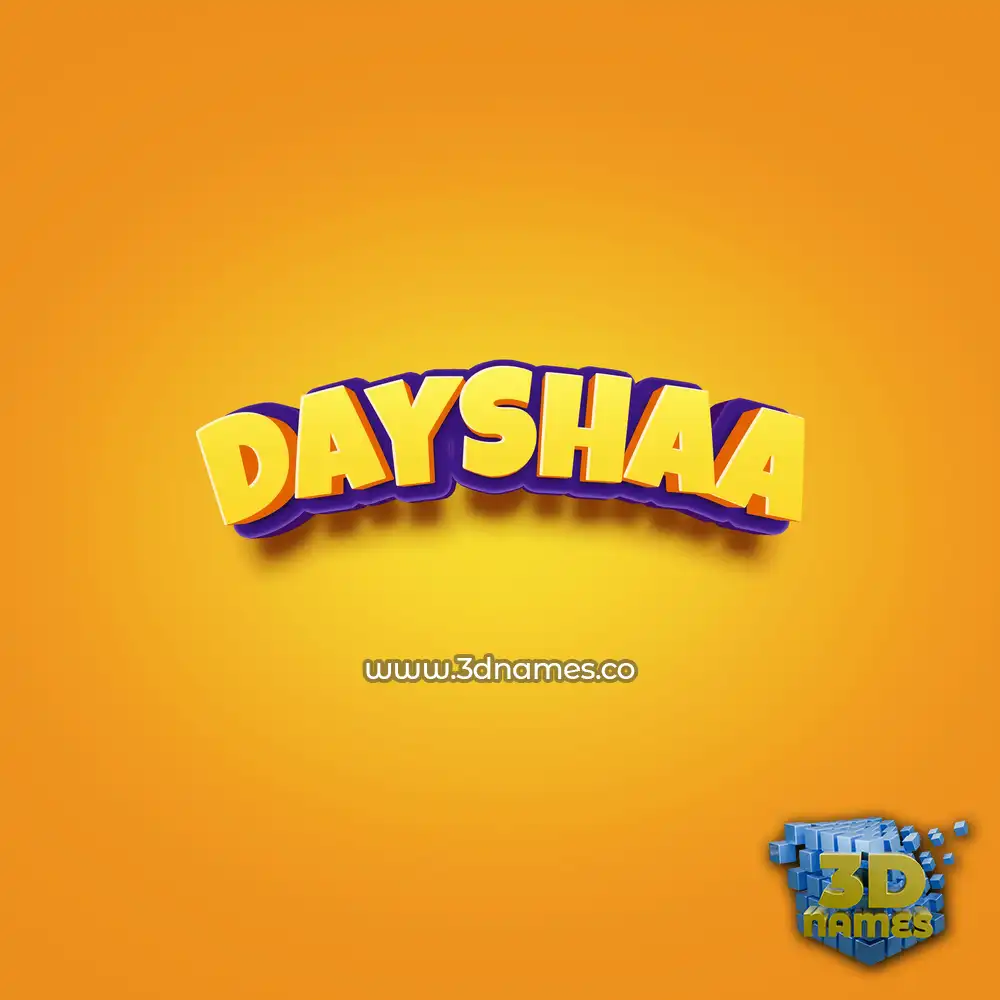 dayshaa in Orange Toon style - 3D name wallpaper