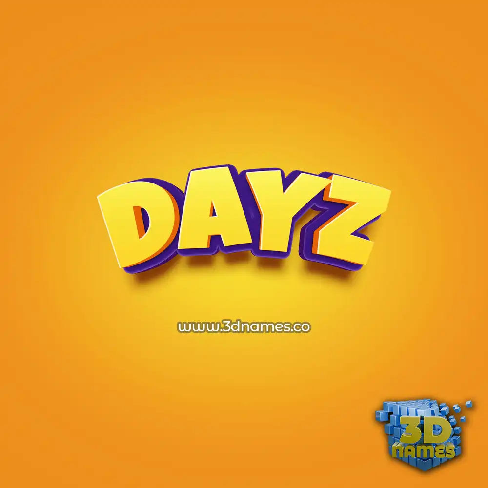 dayz in Orange Toon style - 3D name wallpaper