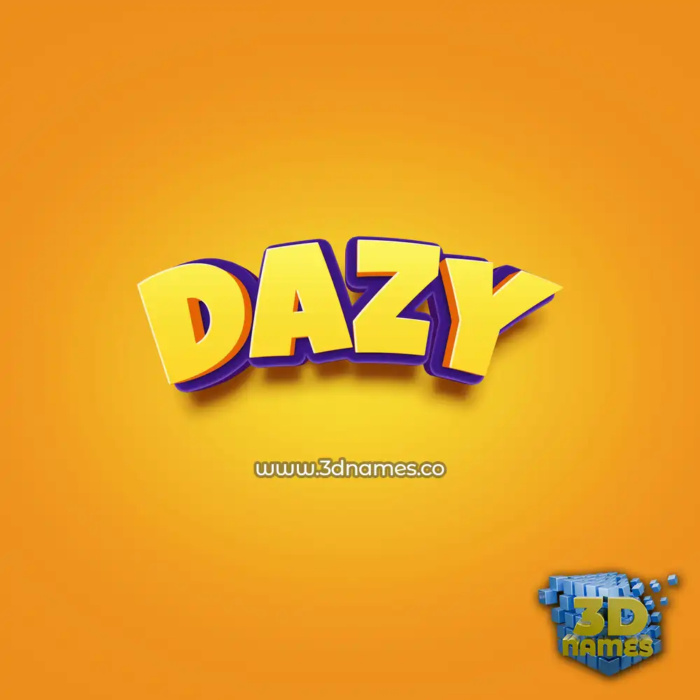 dazy in Orange Toon style - 3D name wallpaper