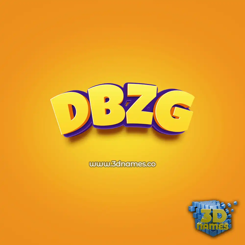 dbzg in Orange Toon style - 3D name wallpaper