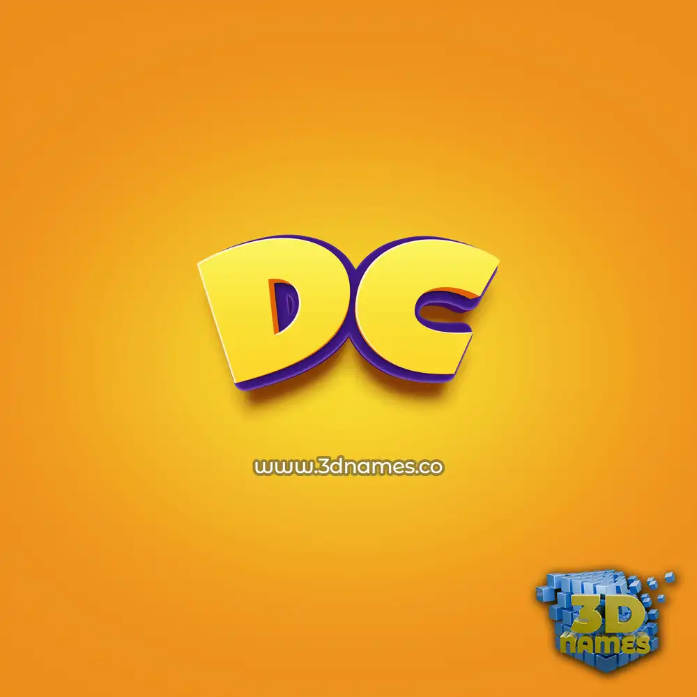 dc in Orange Toon style - 3D name wallpaper