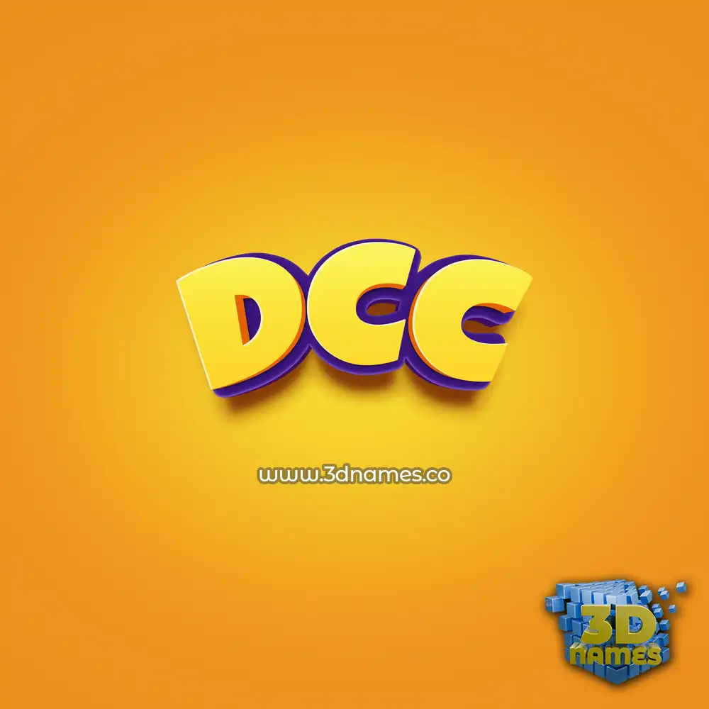 dcc in Orange Toon style - 3D name wallpaper