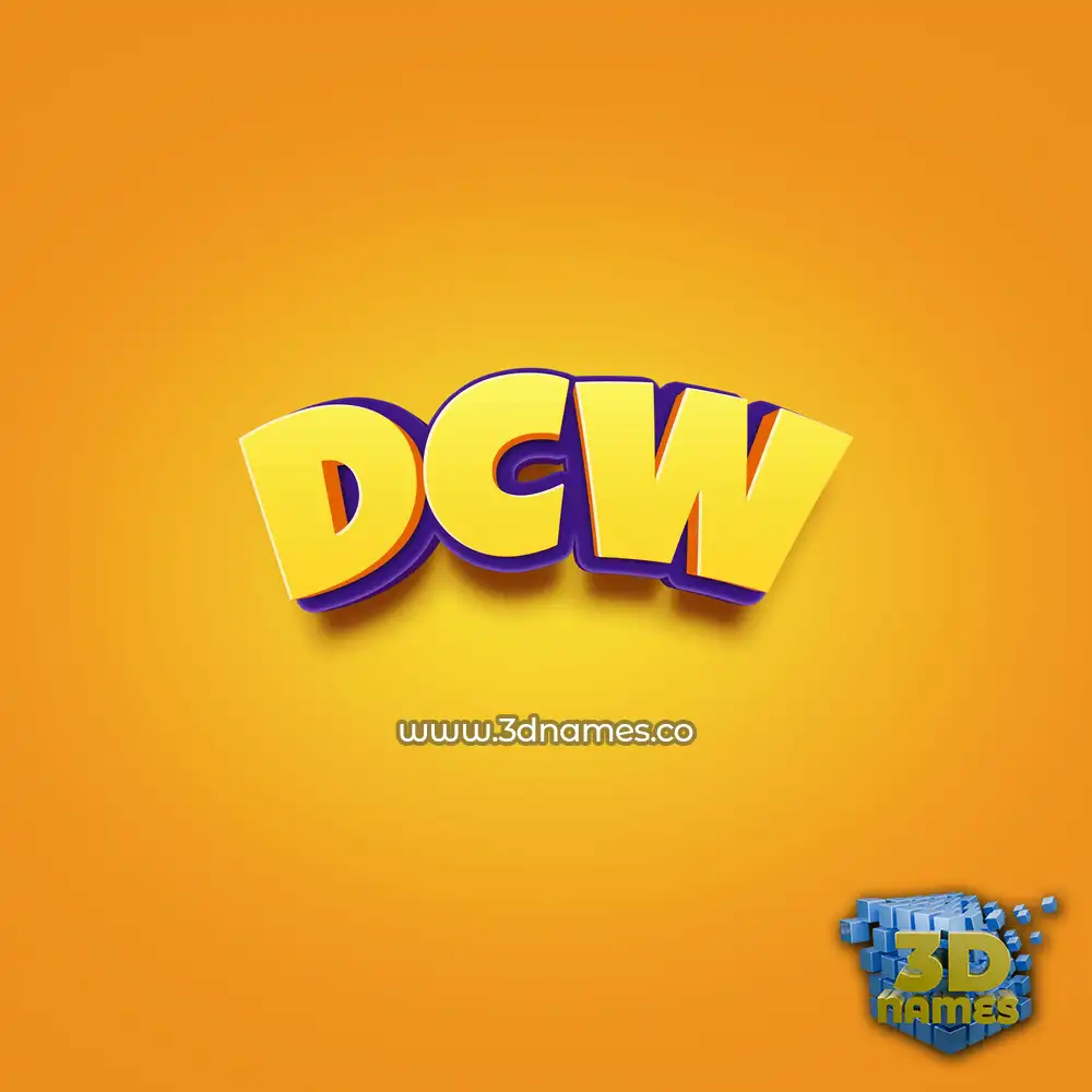 dcw in Orange Toon style - 3D name wallpaper