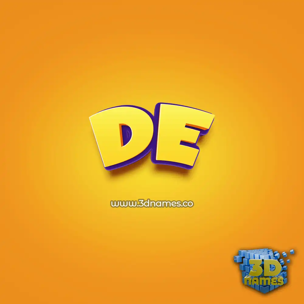 de in Orange Toon style - 3D name wallpaper