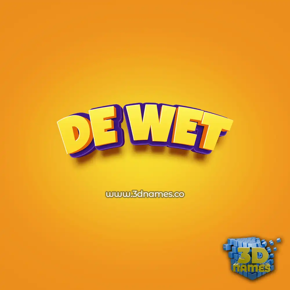 de wet in Orange Toon style - 3D name wallpaper