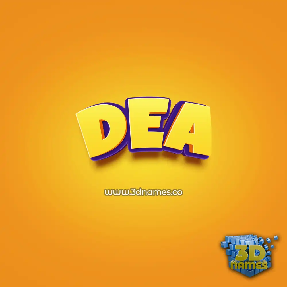 dea in Orange Toon style - 3D name wallpaper
