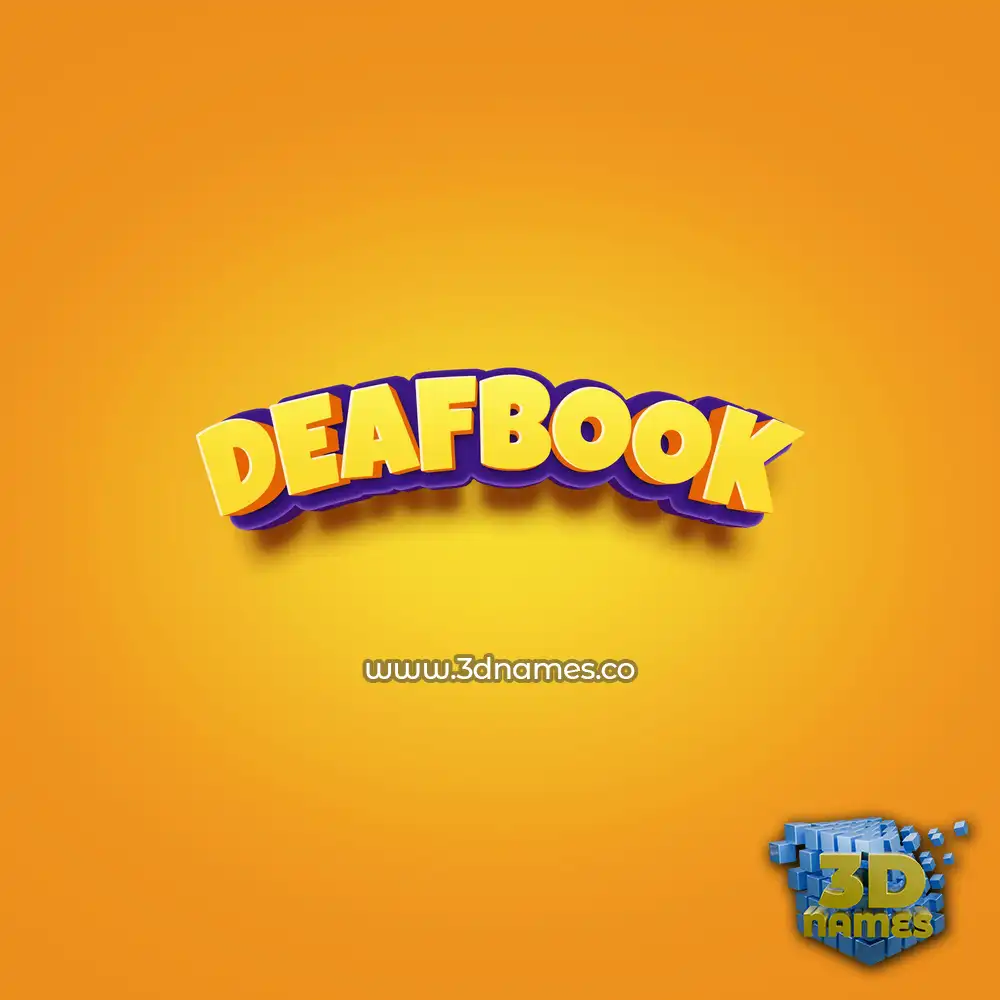 deafbook in Orange Toon style - 3D name wallpaper