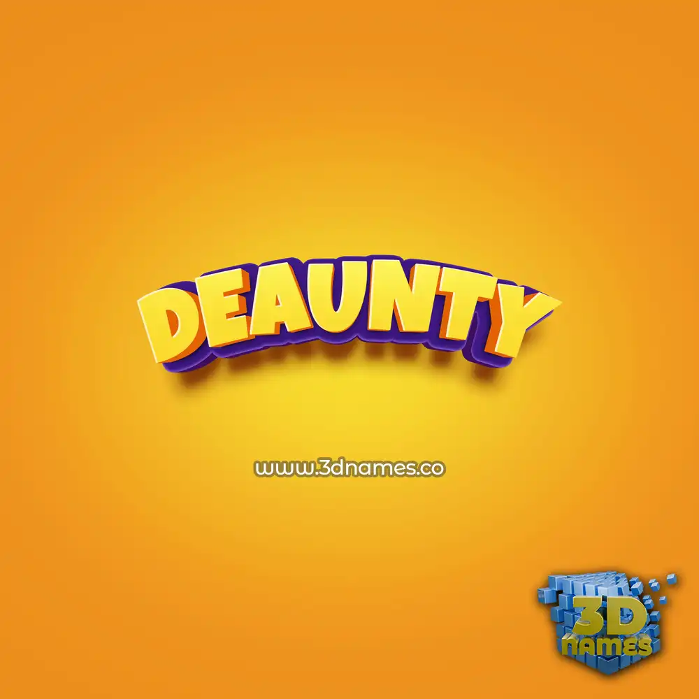 deaunty in Orange Toon style - 3D name wallpaper