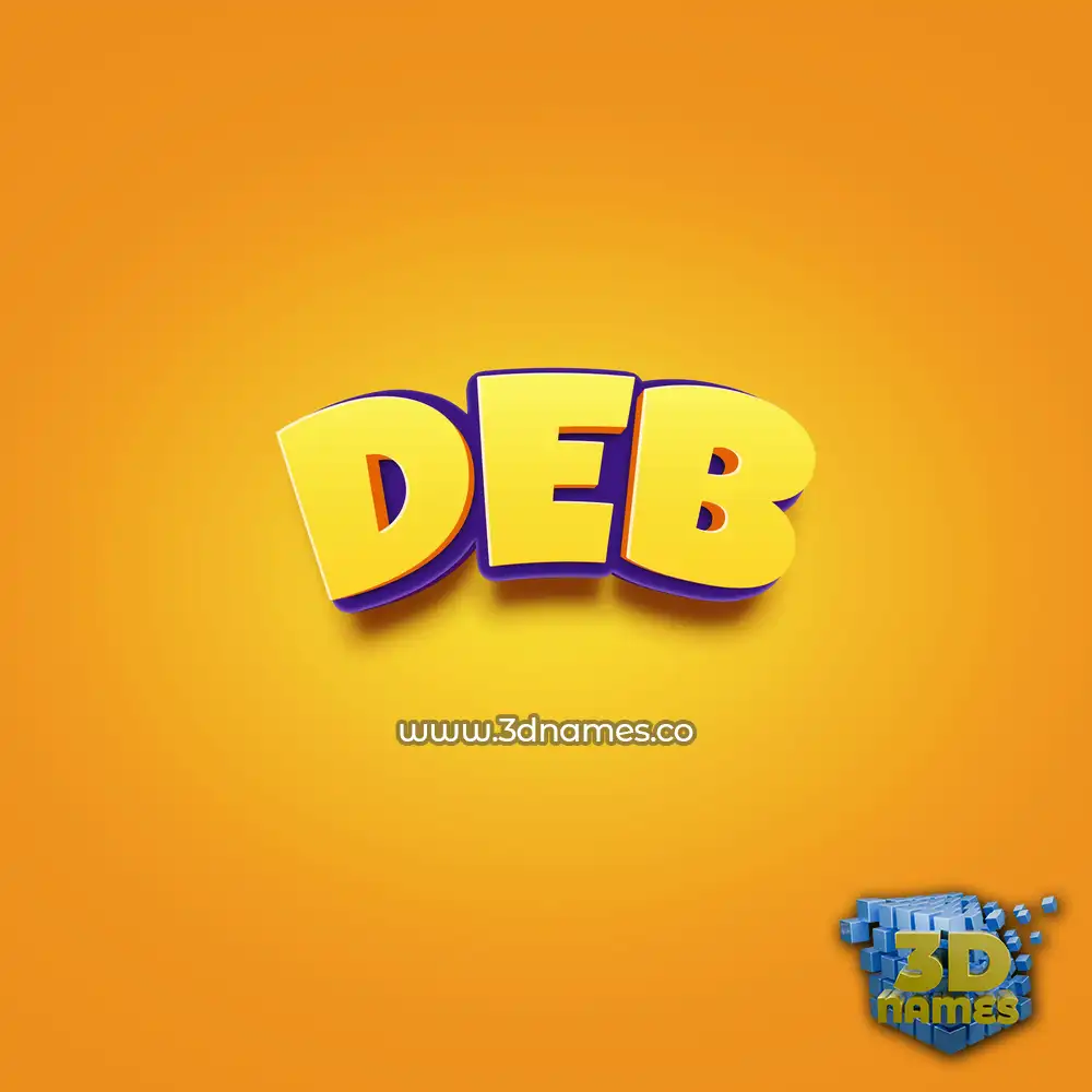 deb in Orange Toon style - 3D name wallpaper