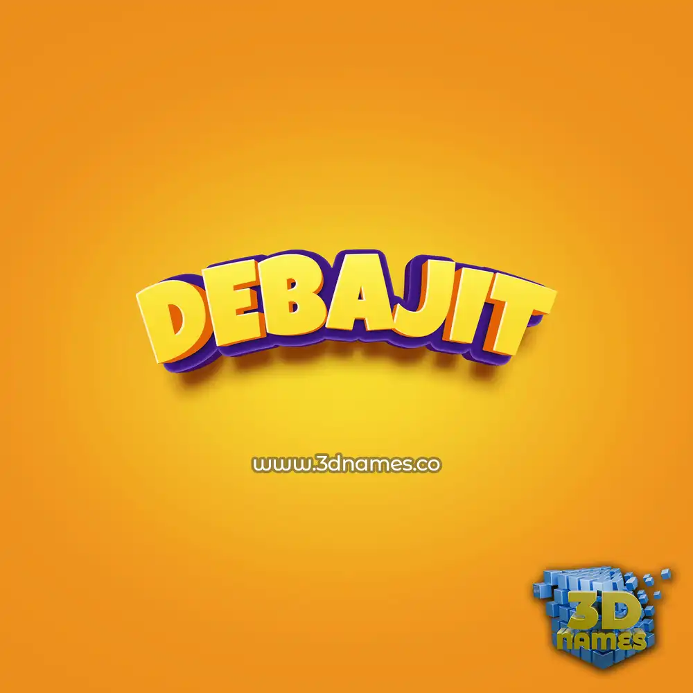 debajit in Orange Toon style - 3D name wallpaper