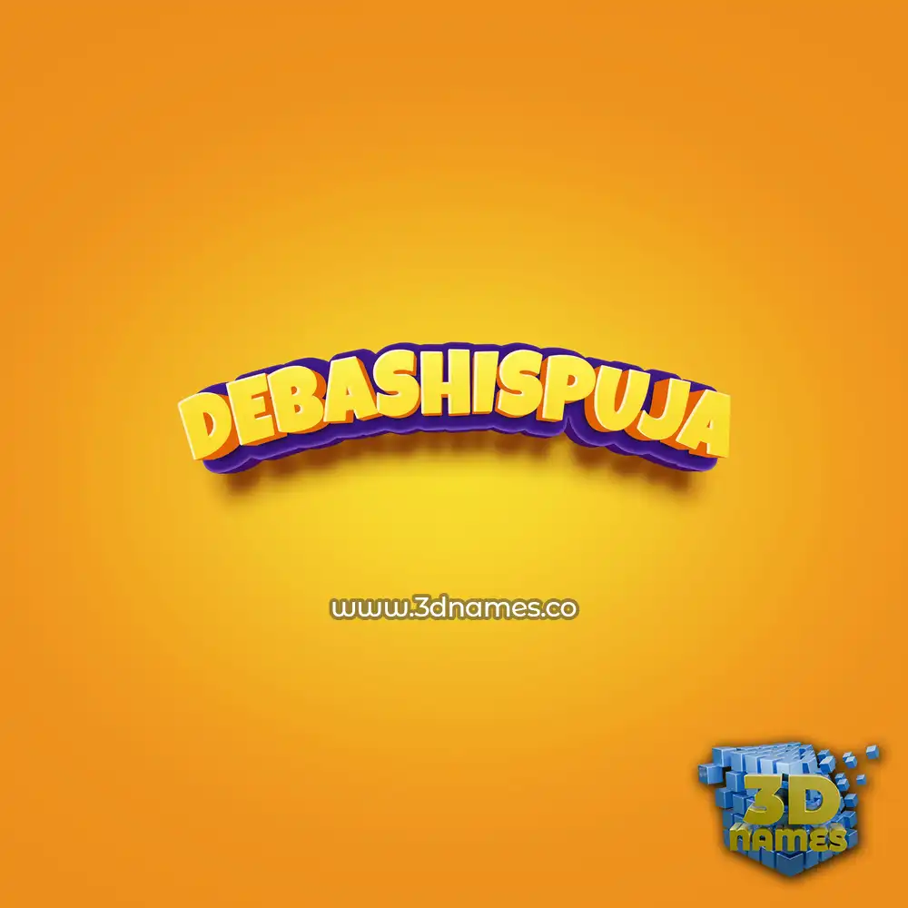 debashispuja in Orange Toon style - 3D name wallpaper