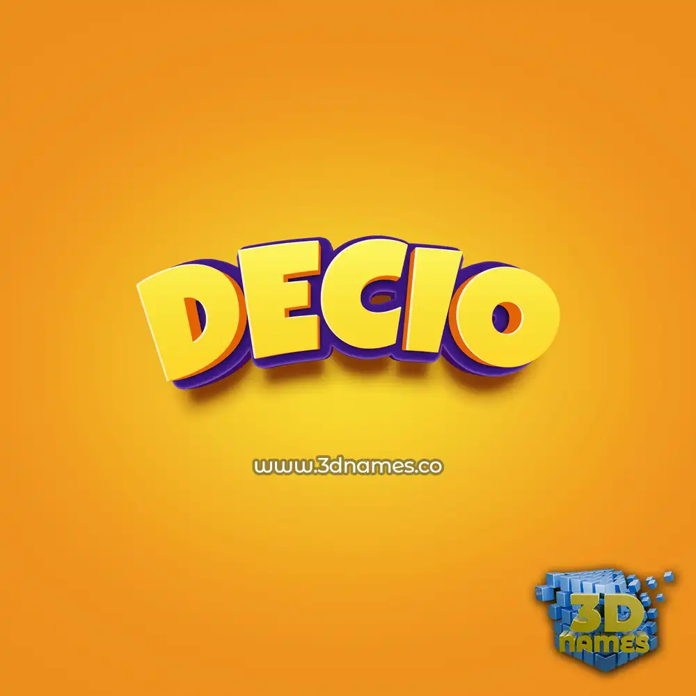 decio in Orange Toon style - 3D name wallpaper