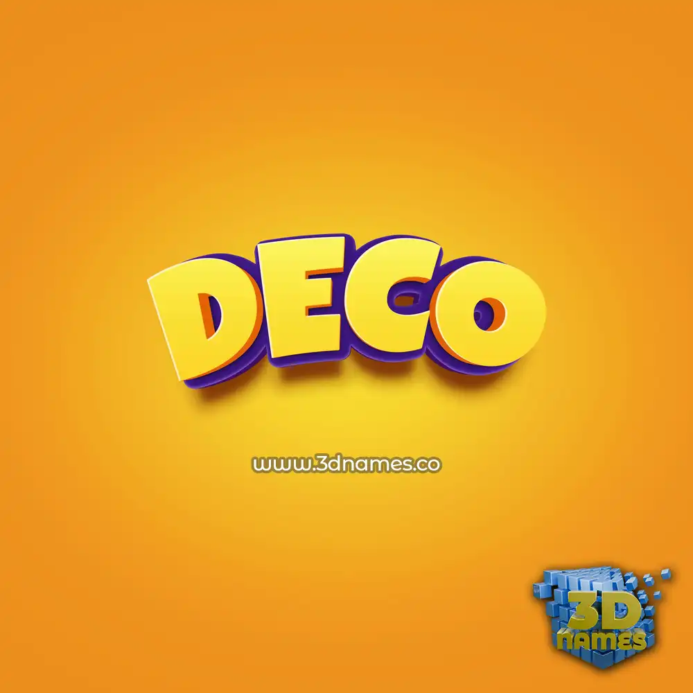 deco in Orange Toon style - 3D name wallpaper