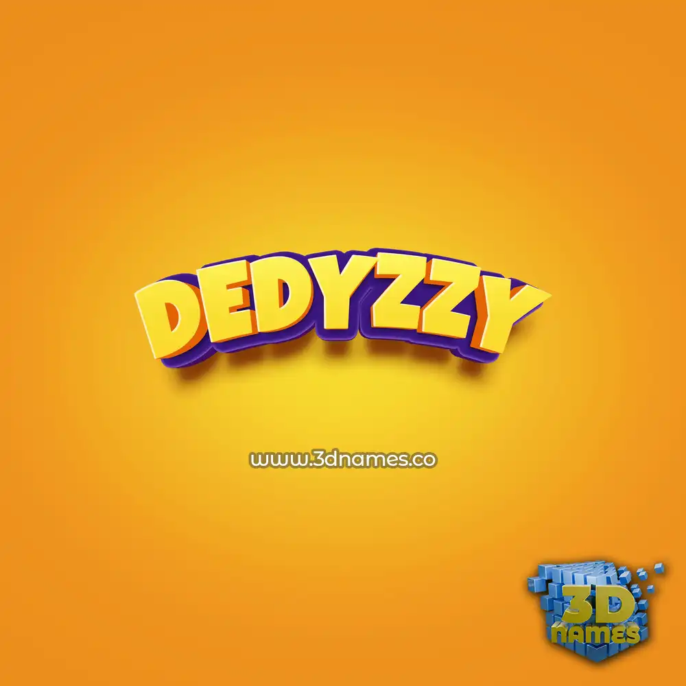 dedyzzy in Orange Toon style - 3D name wallpaper