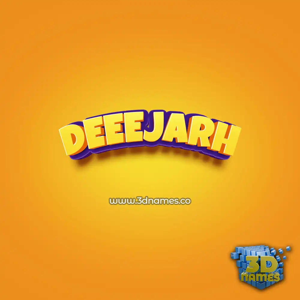 deeejarh in Orange Toon style - 3D name wallpaper