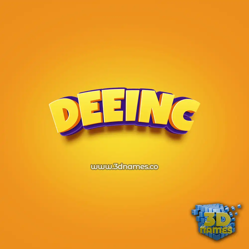 deeinc in Orange Toon style - 3D name wallpaper