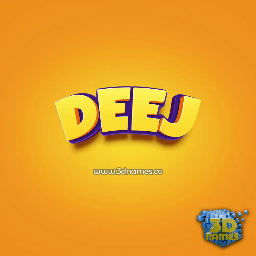 deej in Orange Toon style - 3D name wallpaper
