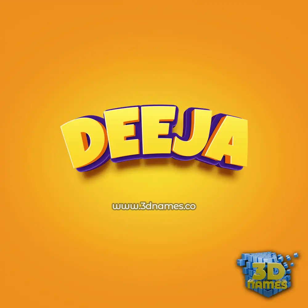 deeja in Orange Toon style - 3D name wallpaper