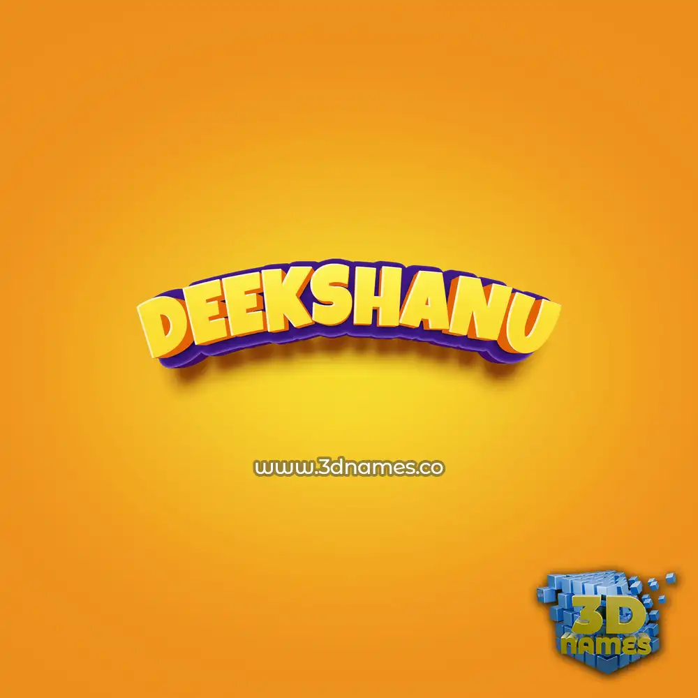 deekshanu in Orange Toon style - 3D name wallpaper