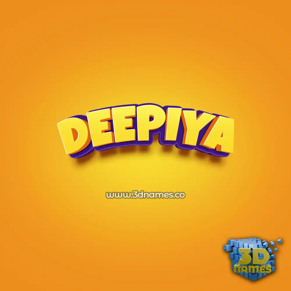 deepiya in Orange Toon style - 3D name wallpaper