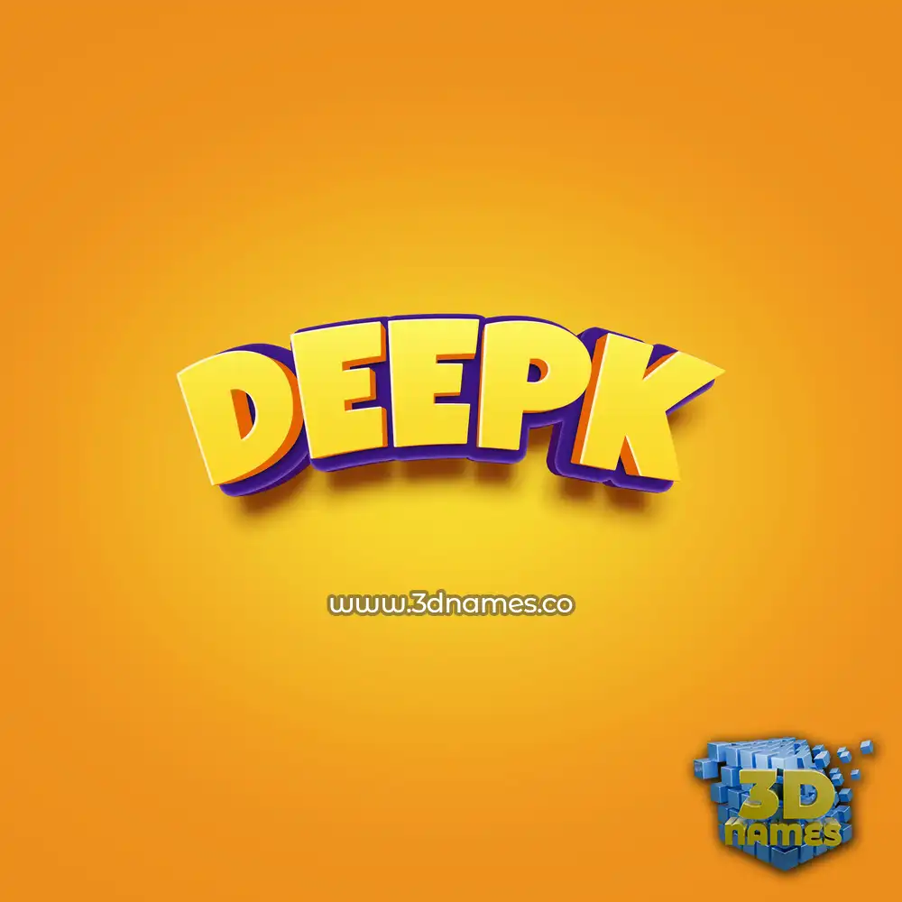 deepk in Orange Toon style - 3D name wallpaper