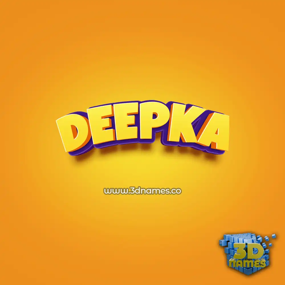 deepka in Orange Toon style - 3D name wallpaper