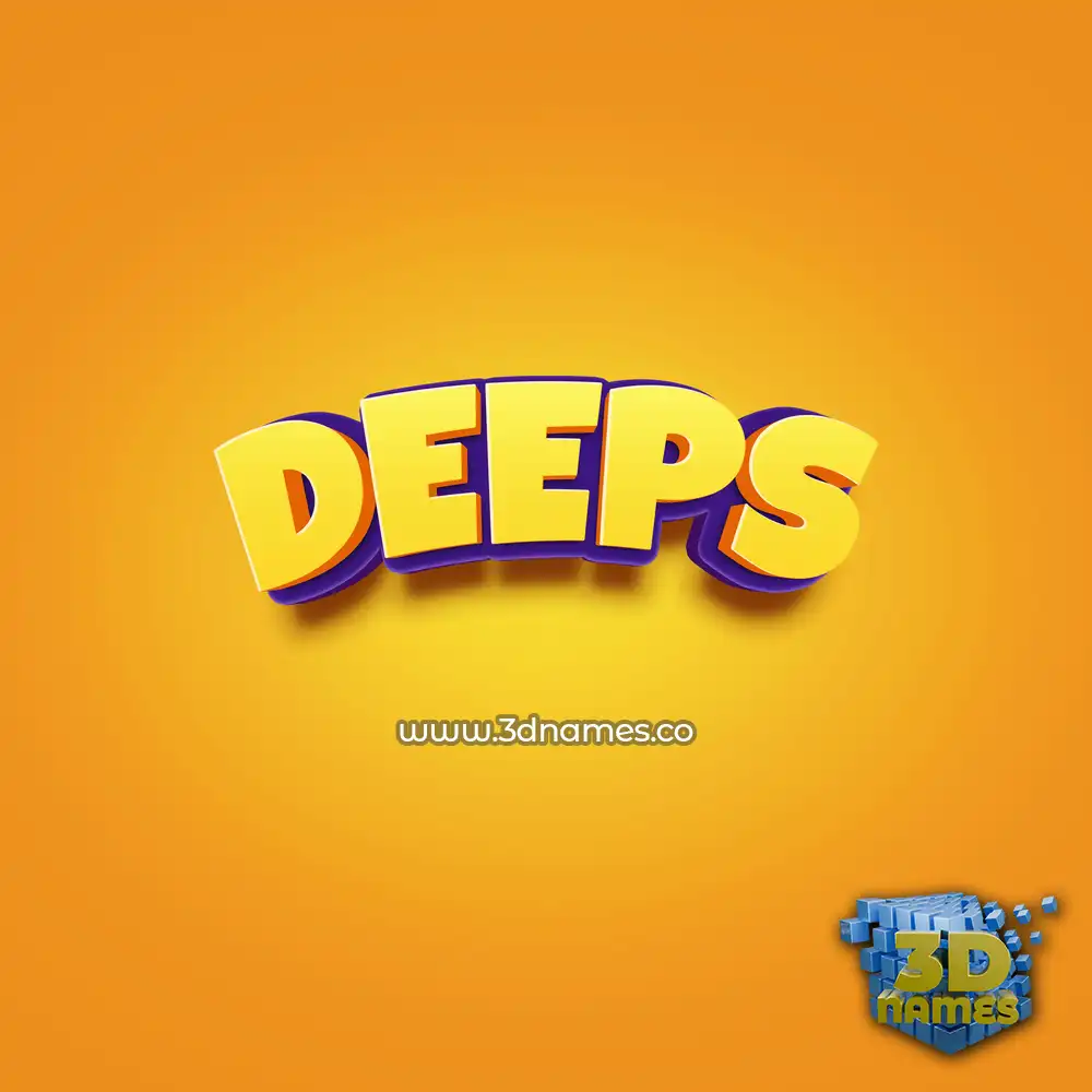 deeps in Orange Toon style - 3D name wallpaper