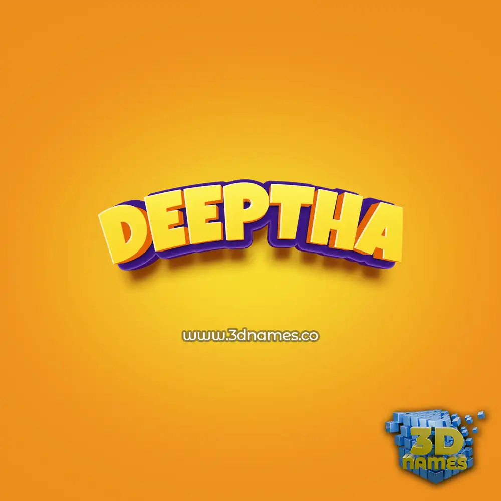 deeptha in Orange Toon style - 3D name wallpaper