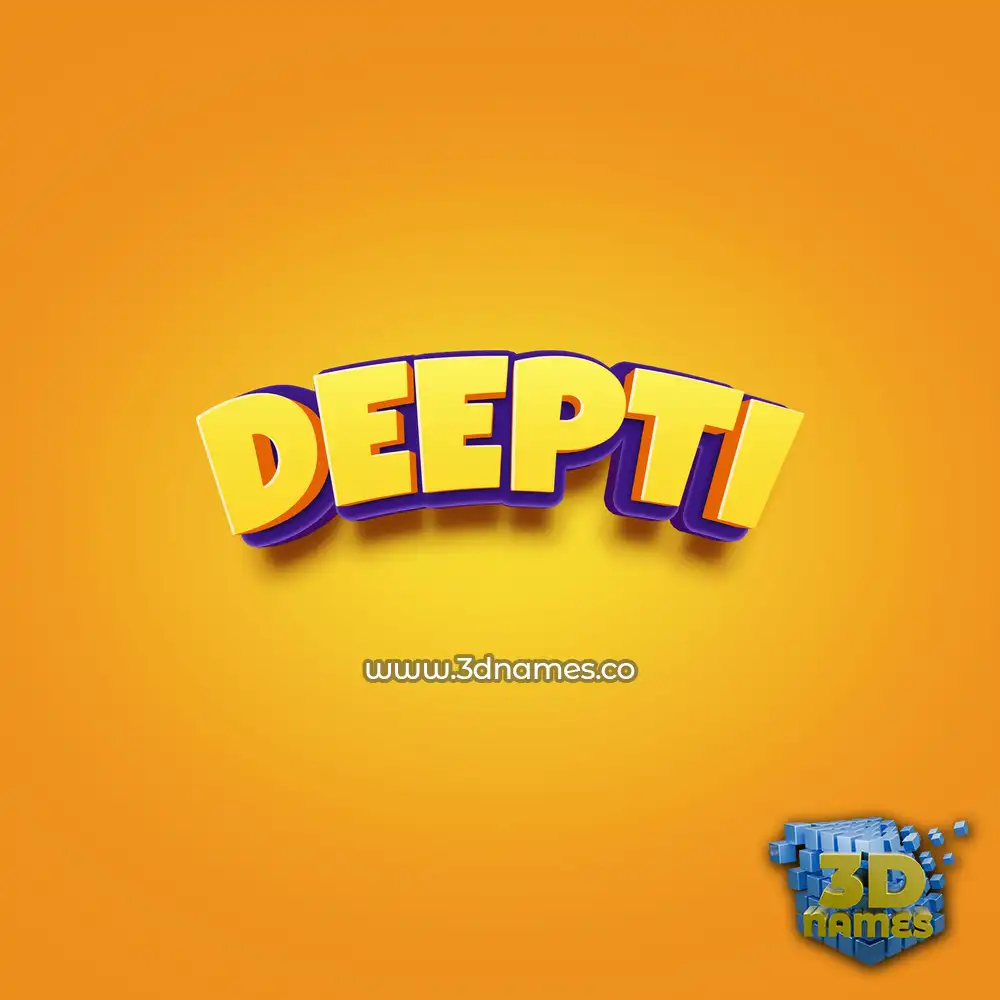deepti in Orange Toon style - 3D name wallpaper