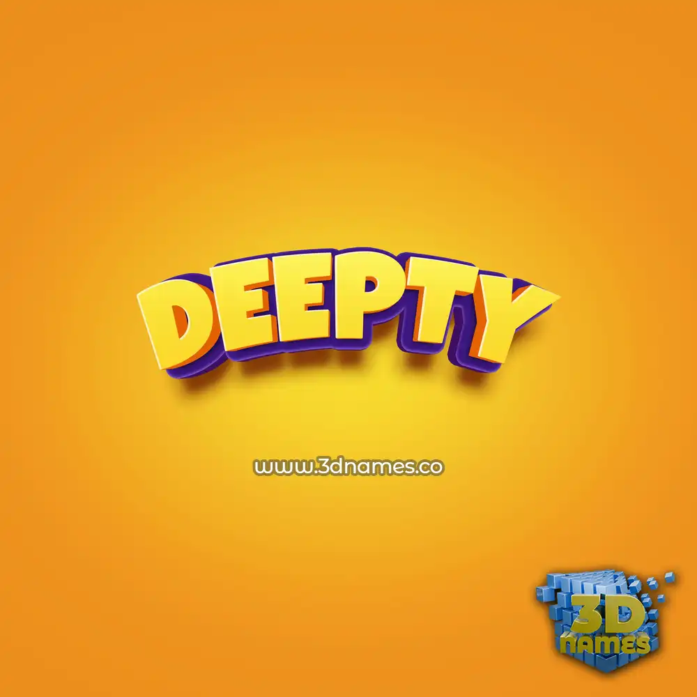 deepty in Orange Toon style - 3D name wallpaper