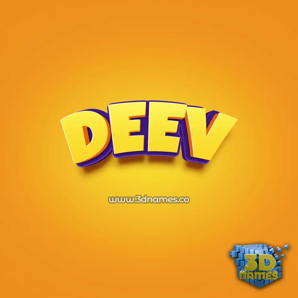 deev in Orange Toon style - 3D name wallpaper