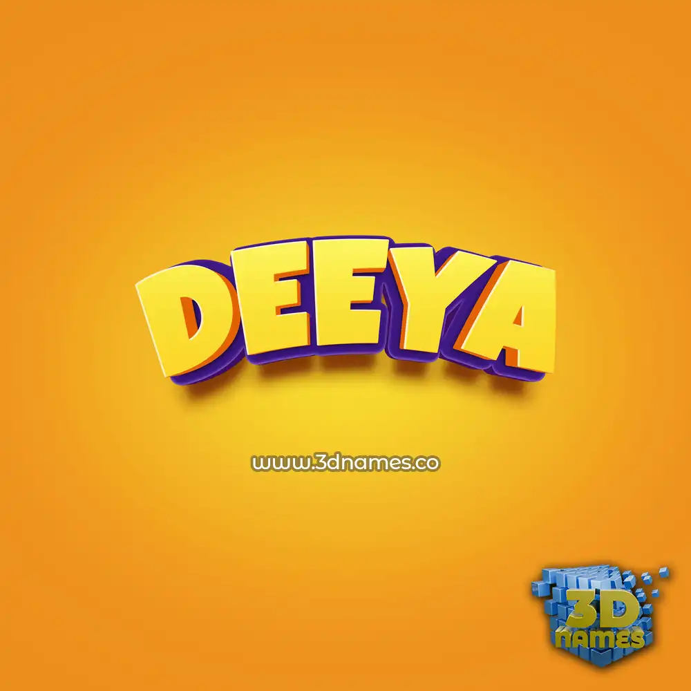 deeya in Orange Toon style - 3D name wallpaper
