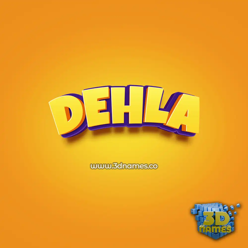 dehla in Orange Toon style - 3D name wallpaper